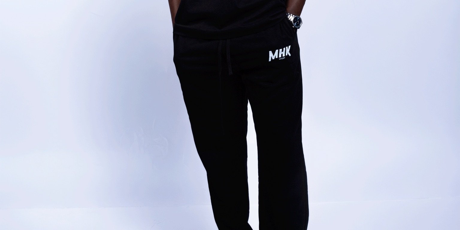 MHK Sport Jogging — jogging noir logo MHK, homme studio