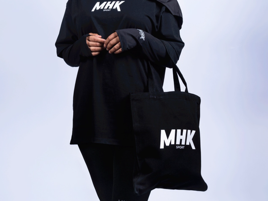 Tote bag MHK Sport — noir, logo, sac cabas